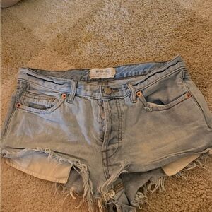 We The Free Distressed Light Blue Jean Shorts